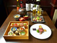 【宴会・飲み放題】黒毛和牛＆旬魚の和洋料理５品+飲み放題２時間付き