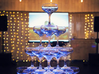[Champagne Tower] 4-tier (for 30 people) & Sparkling Wine | Private room with terrace