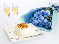 ＜テーブル席＞プロポーズ・アニバーサリープラン（青い薔薇の花束11本）