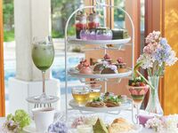 2時間カフェフリー【平日：濃厚宇治抹茶＆ほうじ茶のパフェ＜ミニサイズ＞付き】抹茶と紫陽花のアフタヌーンティ with 祇園辻利