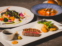 サステナブルシーフードと神戸ビーフのランチコース【１ドリンク付】