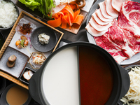 「選べるスープ」のしゃぶしゃぶ道産和牛とルスツ高原ポーク