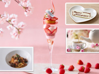 【土日祝】「メッセージプレート＆1ドリンク＆パスタ付き大人のご褒美パフェ～旬のいちごと春薫るさくらの宴～」