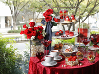 【ストロベリー＆ローズ】アフタヌーンティーTWGカフェフリー あまおうサイダー付き（平日限定）