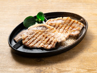 Pork loin steak with garlic salt