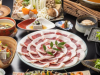 【春の至福時間】90分フリードリンク付きぼたん鍋お食事コース《最上級ロース肉》