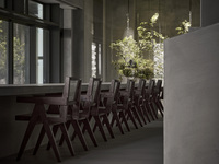 Counter seating, Pierre Jeanneret chair