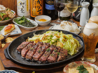 【日～木限定】大麦牛鉄板ステーキを主役に、大判チキン南蛮も付いた満足度抜群の平日限定プラン