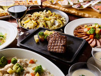 【一般￥6,500】至福の一皿「黒毛和牛のステーキ」とヨーロッパグルメ食べ放題+ソフトドリンク飲み放題