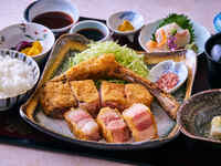 [Lunch/Weekends & Holidays] Bone-in Azumino Genki Pork Cutlet Set Meal