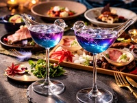 【美食ディナーA】バードグラスの乾杯オリジナルカクテル付｜ 夏の味覚を楽しむ2人の美食ディナーコース
