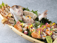 New！ 【期間・数量限定】＊鯛のお頭付き！刺身船盛り  【大】＊　※ディナーはこちら