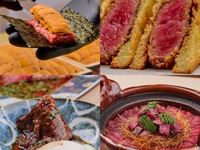 夏の【恵比寿うしみつ premiumコース】「和牛の雲丹ユッケドック　～目の前仕上げ～」や「厳選ヒレ肉の旨辛ブリオッシュカツサンド」「厳選和牛ヒレとサーロインの土鍋ご飯　〜櫃まぶし〜」