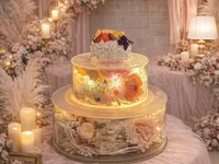 6/1~【BD】幻想的なアクアリウム空間で“オシャレなルミナスケーキ付き”大人気の料理をコース仕立てに『牛ハラミのグリル＆鶏もも肉のシュラスコのWメイン×チーズリゾット』など8品5皿＜サプライズ記念日コース＞
