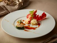 [Dinner] Special course: 6 dishes including fresh seafood and a double main course of fish & meat + 2 wine pairings