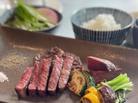 7月1日～8月31日まで！祝101周年【ランチ】大和の四季コース～夏～　夏の前菜、海老とズッキーニ、レモンバター醤油でお召上がり頂くかんぱち。お好みのステーキ　ガーリックライスにデザートも！