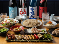 【宴会おすすめ】６月スタート！こだわりの蕎麦出汁で丁寧に焼き上げる焼き鳥や名物の大せいろなど豪華全8品○焼き鳥と蕎麦コース＋2時間飲み放題付