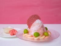 【Sat,Sun&Hol】 Peach x Shine Muscat grapes Double Fruit Shaved Ice [Drink Set]（7/1～8/31）