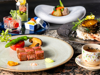 【グラスワイン3杯セット付き】深緋 －こきひー 米沢牛と鮑 鉄板焼コース（8/1～）