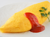 Omelette rice with demiglace sauce