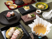 【Natsuiro Course】 ~Summer Gourmet Kaiseki Featuring Abalone Broth Shabu, Black Cattle Lava Grilled Meat, and Seto Inland Sea Snakehead~ 4500 (tax excluded)