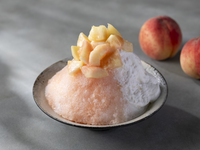 Nagai Natural Water: Luxurious melted white peach shaved ice with almond espuma 【Limited to 25 servings on weekends and holidays】