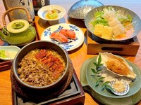 7/1～【はもとうなぎの夏ランチ】選べる食事“釜飯”『瀬戸内はもの雲丹だし小鍋』＆『うなぎと和牛のひつまぶし』土日祝価格3,500円