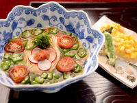Summer-limited “Cold Noodle with Ume and Okura Set”