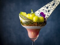 [Summer Night Parfait “Blush Lagoon”]  A parfait available exclusively at the bar