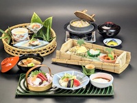 【加賀彩々 】~晩夏　夏惜しむ頃~各日限定20食！涼しげな籠盛・冷し鉢、小治部椀付の新コースメニュー&１ドリンク付　
