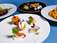 【WEB予約限定】（土日祝）彩り季節の前菜5種付、『牡蠣』『牛ハラミ』＆食後の紅茶含む　4皿10種　贅沢ランチコース