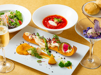 乾杯スパークリングワイン付き！東京野菜が主役のベジタブルコース［ランチコース・全4品］（9/1～）