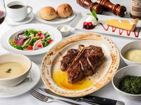 [Weekday-exclusive Veal T-bone Course] A total of 6 dishes including veal T-bone steak, salad, soup, and dessert + 1 drink. Available from July 1.