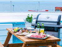 August 18: The 2026 Miami Beach Show is confirmed! Enjoy a BBQ while watching fireworks from the rooftop ♪ [BBQ Deluxe Plan] 120 minutes of unlimited drinks including draft beer (last order 30 minutes prior), plus upgraded ingredients! Includes a meat set featuring beef sirloin, a seafood set, a vegetable set, and tortilla chips.