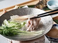 【8～9月限定かき氷付き】飛騨豚のしゃぶしゃぶと季節の前菜盛り合わせ5品含む限定コース