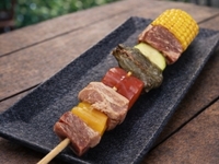4-piece BBQ skewer set (beef short rib/pork shoulder/vegetables/shrimp)