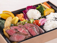 Beef rib steak bento