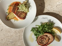 [Set B] Four appetizers and your choice of fish or meat dish