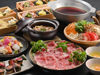 松茸と鶏五目の土鍋と知多牛すきしゃぶコース・飲み放題付　全7品