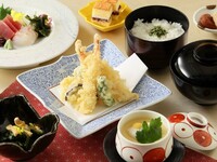 ◇ランチ限定◇天婦羅御造り御膳【コーヒー+デザートグレードアップ！】
