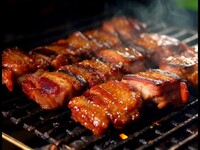Set of 5 pork belly skewers