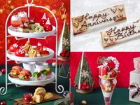 🎄【12/19・20・24・25】メッセージプレート＆紅茶のクリスマスプチギフトプレゼント！いちごのプレゼントボックスパフェ付◇真っ赤ないちごのクリスマスアフタヌーンティー
