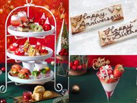 🎄早割10%OFF🎄【12/21・22・23】メッセージプレート＆紅茶のクリスマスプチギフトプレゼント！いちごのプレゼントボックスミニパフェ付◇真っ赤ないちごのクリスマスアフタヌーンティー