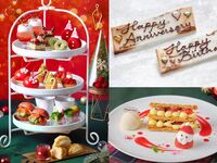 🎄早割10%OFF🎄【12/21・22・23】メッセージプレート＆紅茶のクリスマスプチギフトプレゼント！いちごのナポレオンパイ付◇真っ赤ないちごのクリスマスアフタヌーンティー