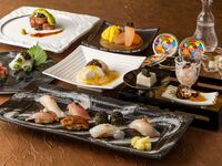寿司とキャビア、日本酒が奏でる一夜限りのディナー 【日本酒ペアリング付】