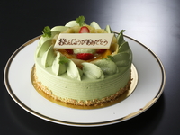 抹茶クリーム　デコレーションケーキ