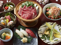 【ご接待/ご会食/個別】会席黒毛和牛すき焼き・握り寿司コース2時間飲み放題付き8500円