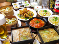 【デラックスコース】【お料理のみ全7品】◆5000円　東京駅店限定コース◎人気の盛り合わせ餃子とふかひれ蟹肉、海老、牛肉など厳選全7品おすすめコース！　※前日までに要予約