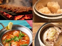 【平日限定】大人気のパクチー鍋付き　オーダーバイキング　お得な食べ放題プラン　全２５種類の人気メニューを頼めるオーダーバイキング