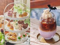 10月限定10％OFF！🎃ぷかぷかくまの紫芋ラテフロート付【土日祝】マスカットとくまのオータムアフタヌーンティー